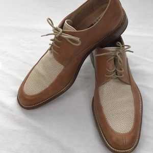 Johnston & Murphy tan leather perfed 9.5 men shoes